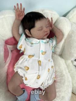 18In Real Looking Asleep Toddler Cute Baby Reborn Dolls Laura Rooted Hair Gifts