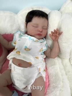 18In Real Looking Asleep Toddler Cute Baby Reborn Dolls Laura Rooted Hair Gifts