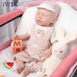 18Lifelike Sleeping Baby Boy Full Silicone Rebirth Baby Doll Toddler Toy Gifts