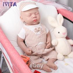 18Lifelike Sleeping Baby Boy Full Silicone Rebirth Baby Doll Toddler Toy Gifts