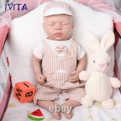 18Lifelike Sleeping Baby Boy Full Silicone Rebirth Baby Doll Toddler Toy Gifts