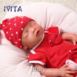 18Lifelike Sleeping Baby Girl Doll Silicone Infant Pretty Sleeping Baby
