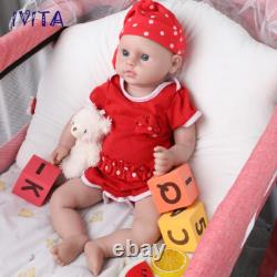 18Reborn Baby Girl Newborn Full Body Silicone Doll Lifelike Infant Kids Toys
