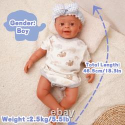 18in Lifelike full silicone reborn baby doll boy doll toy gift handmade washable