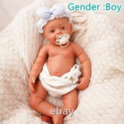 18in Lifelike full silicone reborn baby doll boy doll toy gift handmade washable