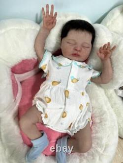 18in Real Looking Asleep Toddler Cute Baby Reborn Dolls Laura Rooted Hair Gifts