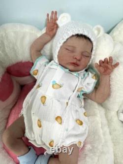 18in Real Looking Asleep Toddler Cute Baby Reborn Dolls Laura Rooted Hair Gifts