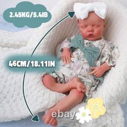 18in silicone doll silicone reborn girl doll handmade whshable toys gift crafts