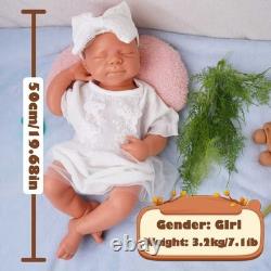 19.68in Unpainted doll, silicone girl doll reborn doll Christmas gift handmade