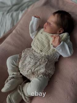 19 Finished Asleep Newborn Baby Reborn Doll Rooted Soft Mohair Painted Toy Gift