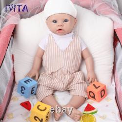 19'' Full Body Silicone Blue Eyes Boy Doll Reborn Baby Lifelike Newborn Doll