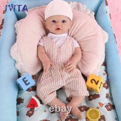 19'' Full Body Silicone Blue Eyes Boy Doll Reborn Baby Lifelike Newborn Doll