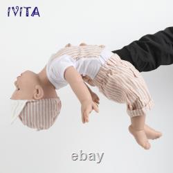 19'' Full Body Silicone Blue Eyes Boy Doll Reborn Baby Lifelike Newborn Doll