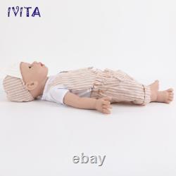 19'' Full Body Silicone Blue Eyes Boy Doll Reborn Baby Lifelike Newborn Doll