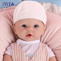 19'' Full Body Silicone Blue Eyes Boy Doll Reborn Baby Lifelike Newborn Doll