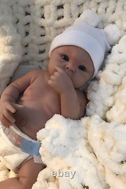 19 Full Body Silicone Reborn Baby Boy 7.5 lbs Chubby Newborn Doll Floppy Bath