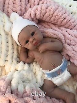 19 Full Body Silicone Reborn Baby Boy 7.5 lbs Chubby Newborn Doll Floppy Bath