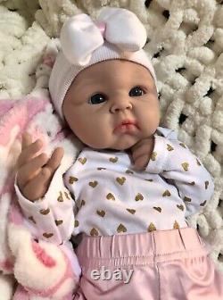 19 Full Silicone Reborn Baby Girl Newborn 7 Lbs Life Like Doll Soft Floppy Gift