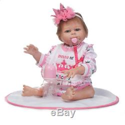 19 Girl Lifelike Reborn Baby Doll Washable Full Body Silicone Vinyl Dolls Gift
