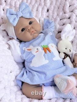 19 Lifelike 7 lbs Full Silicone Reborn Baby Girl Doll Floppy Squishy Newborn