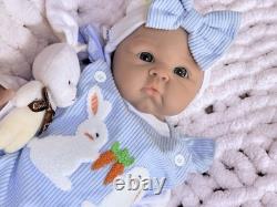 19 Lifelike 7 lbs Full Silicone Reborn Baby Girl Doll Floppy Squishy Newborn