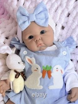 19 Lifelike 7 lbs Full Silicone Reborn Baby Girl Doll Floppy Squishy Newborn