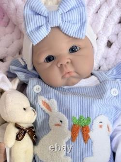 19 Lifelike 7 lbs Full Silicone Reborn Baby Girl Doll Floppy Squishy Newborn