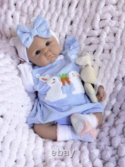 19 Lifelike 7 lbs Full Silicone Reborn Baby Girl Doll Floppy Squishy Newborn