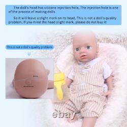 19''Lifelike Newborn Boy Doll Soft Full Body Silicone Reborn Baby Real Touch