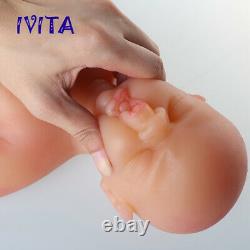 19'' Lovely Sleeping Baby Girl Full Body Waterproof Silicone Reborn Doll Xmas
