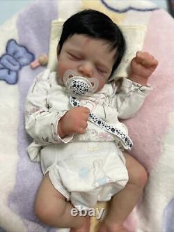 19 Reborn Baby Doll Hand-Rooted Hair Lifelike Weighted Pascale Newborn Boy Girl