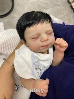 19 Reborn Baby Doll Hand-Rooted Hair Lifelike Weighted Pascale Newborn Boy Girl