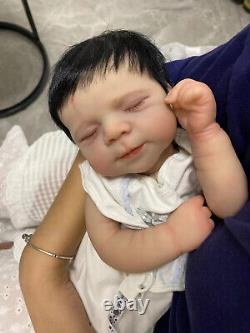 19 Reborn Baby Doll Hand-Rooted Hair Lifelike Weighted Pascale Newborn Boy Girl