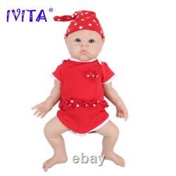 19Lifelike Cute Chubby Baby Girl Full Silicone Infant Waterproof Doll Xmas Gift