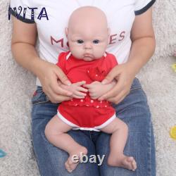 19Lifelike Cute Chubby Baby Girl Full Silicone Infant Waterproof Doll Xmas Gift