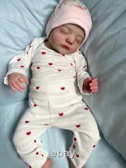 19in Artist Painted Reborn Doll Soft Finished Cloth Body Newborn Alessia Gifts