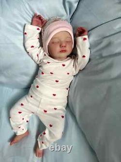 19in Artist Painted Reborn Doll Soft Finished Cloth Body Newborn Alessia Gifts