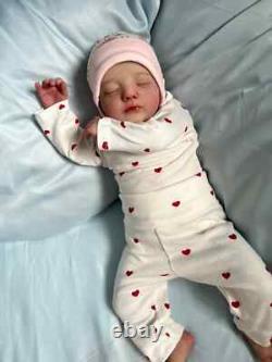 19in Artist Painted Reborn Doll Soft Finished Cloth Body Newborn Alessia Gifts