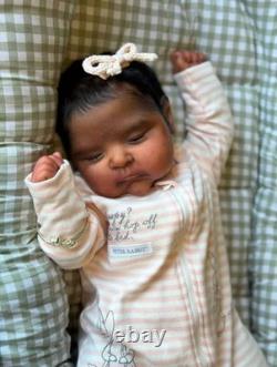 19in Finished Reborn Baby Doll Lifelike Newborn Gender Neutral Rooted Mohair Toy