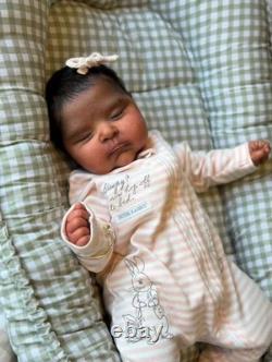 19in Finished Reborn Baby Doll Lifelike Newborn Gender Neutral Rooted Mohair Toy