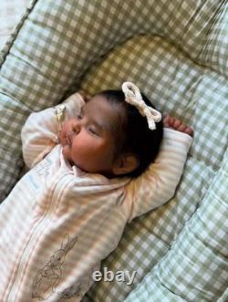 19in Finished Reborn Baby Doll Lifelike Newborn Gender Neutral Rooted Mohair Toy