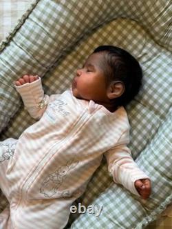 19in Finished Reborn Baby Doll Lifelike Newborn Gender Neutral Rooted Mohair Toy