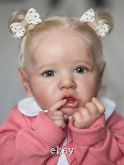 19in Fully Assembled Lifelike Girl Reborn Baby Doll Rooted Hair Painted Toy Gift