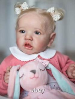 19in Fully Assembled Lifelike Girl Reborn Baby Doll Rooted Hair Painted Toy Gift