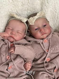 19in Realistic Newborn Baby Doll Silicone Baby Doll Twins Baby Reborn Baby Dolls
