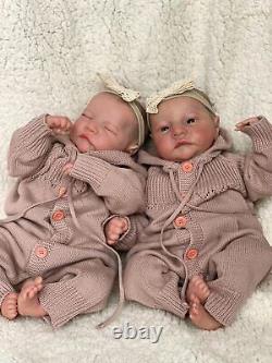 19in Realistic Newborn Baby Doll Silicone Baby Doll Twins Baby Reborn Baby Dolls