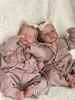 19in Realistic Newborn Baby Doll Silicone Baby Doll Twins Baby Reborn Baby Dolls