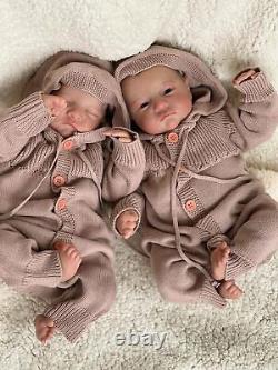 19in Realistic Newborn Baby Doll Silicone Baby Doll Twins Baby Reborn Baby Dolls