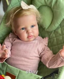 19in Realistic Toddler Reborn Baby Doll Soft Vinyl Rooted Hair Handmade Toy Gift