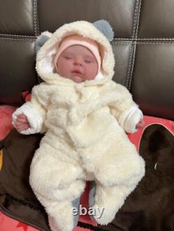 19in Weighted Lifelike Reborn Doll Asleep Newborn Baby Handmade Art Figures Toys